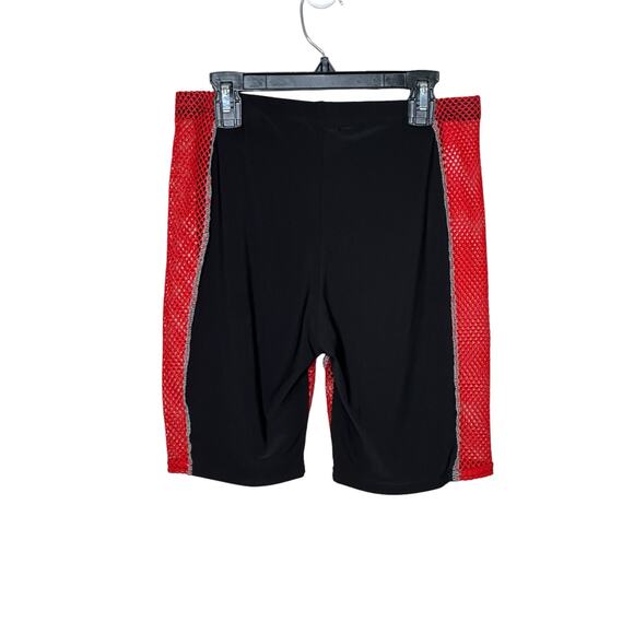 Fashion Nova black red mesh detail pull on shorts size M - Picture 5 of 7
